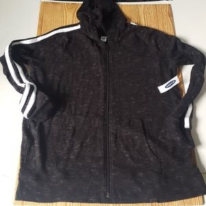NWT Old Navy Girls Soft Striped Zip up Hoodie